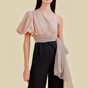 Love,Bonito Balloon Sleeve Off Shoulder Romper